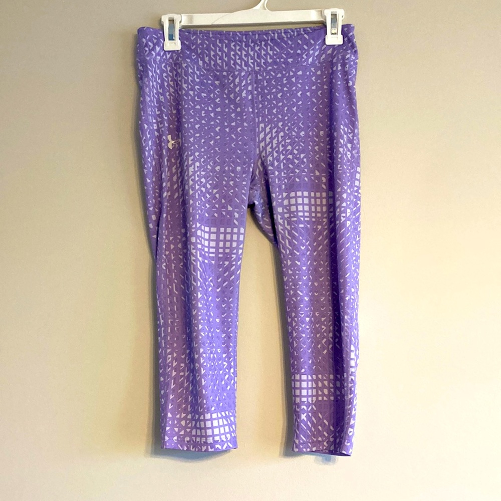 Purple under armor knee-high athletic leggings